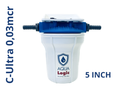 AQUA Logic - Inline 3/8 - C-Ultra - 0.03mcr - 5 INCH - Gen2 - (built-in water filter)