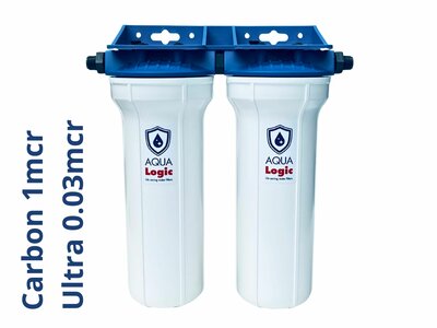 AQUA Logic - Inline Duo 3/8 - Carbon + Ultra Full-Size - 0,03mcr - 10 INCH - Gen2 - (built-in water filter)