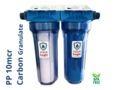 AQUA Logic - Inline Pre-Filter Combi 3/4 - PP + Carbon Granulate -  10 INCH - (build-in pre-filter / shower filter)