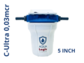 AQUA Logic - Inline 3/8 - C-Ultra - 0.03mcr - 5 INCH - Gen2 - (built-in water filter)