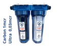AQUA Logic - Inline Duo 3/4 - Carbon + Ultra Full-Size - 0,03mcr - 10 INCH - Gen2 - (built-in water filter)